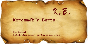 Korcsmár Berta névjegykártya
